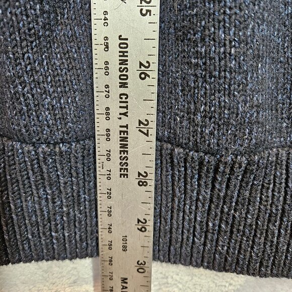 L.O.G.G. By H&M XL Dark Gray Knit Hooded Pullover Sweater double thick Pocket - Picture 7 of 14